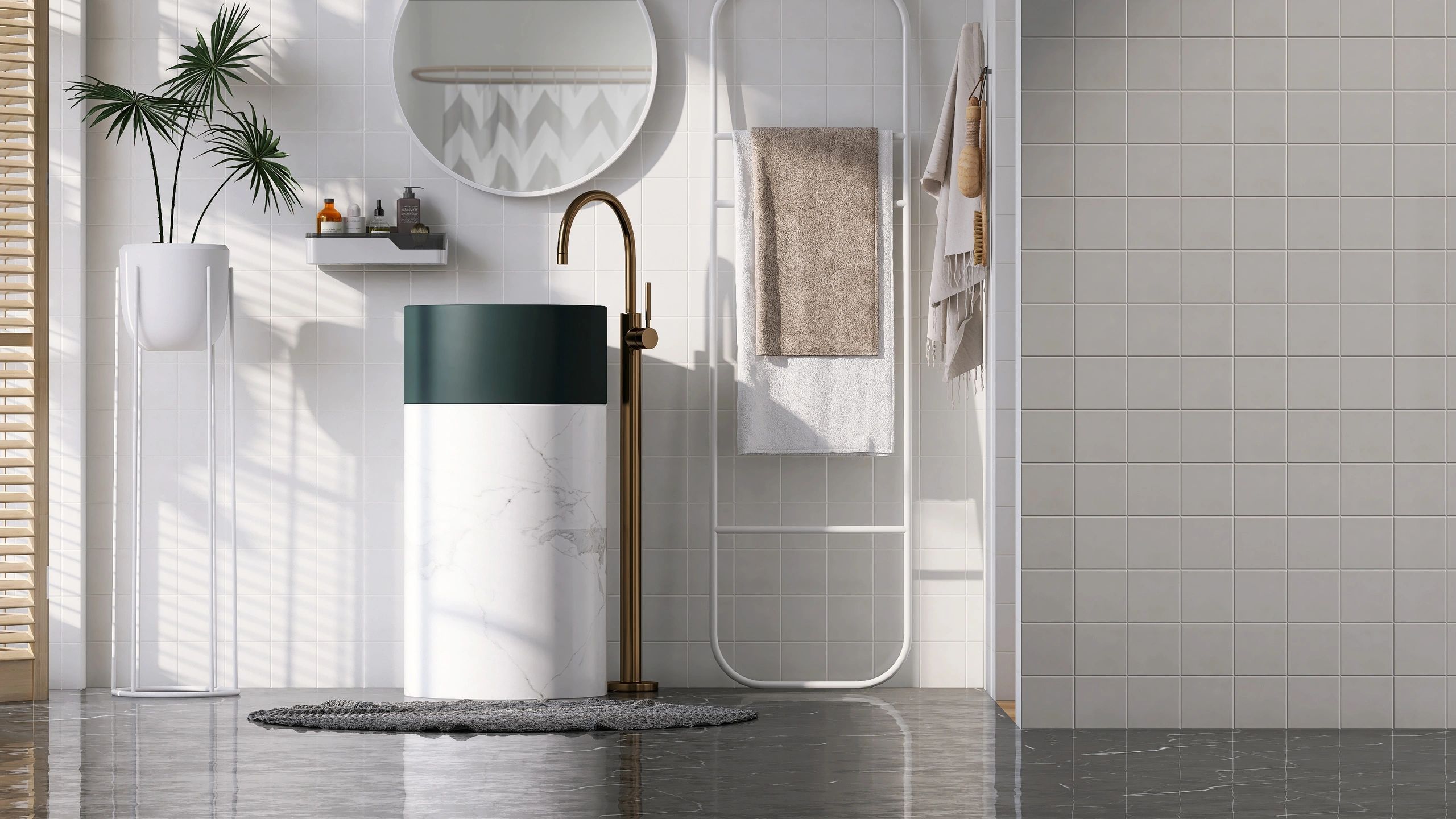 Clean tile floor and bathroom surface